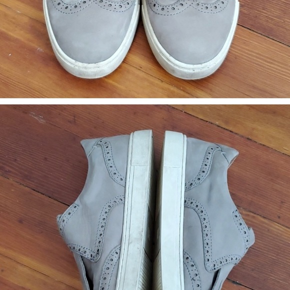 FRYE Gemma Kiltie Gray Suede Loafers Sz 8.5 - Picture 2 of 3